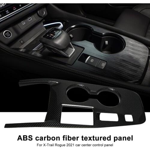 Car Central Control Gear Panel Water Cup Face Frame Gear Position Trim Cover for Nissan X-Trail Rogue T33 2021