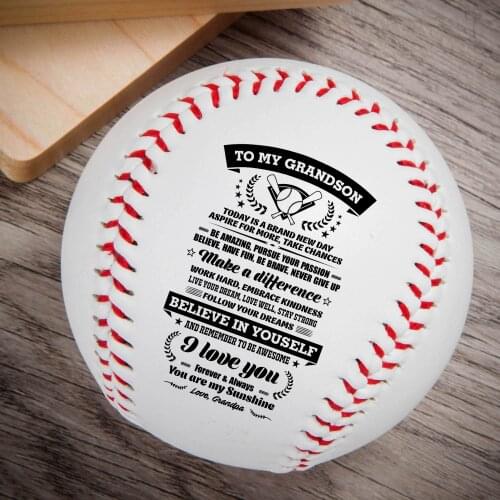 Grandma To My Grandson Printed Content Baseball Ball birthday Reward Gift