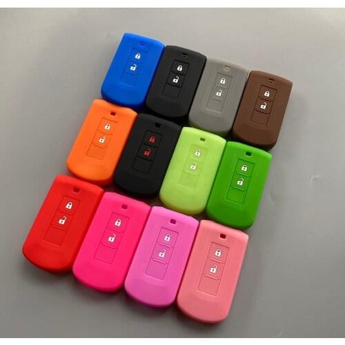 2button Silica Gel Car Key Case Cover For Mitsubishi L200 ASX Outlander Eclipse Cross Pajero Sport Lancer key