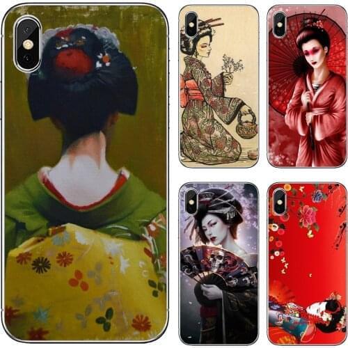 Japanese-geisha-art-Beautiful For Huawei Nova 2 2i 3 3i Y3 Y5 Y6 Y7 Y9 Prime 2015 2016 2017 2018 2019 Soft TPU Covers