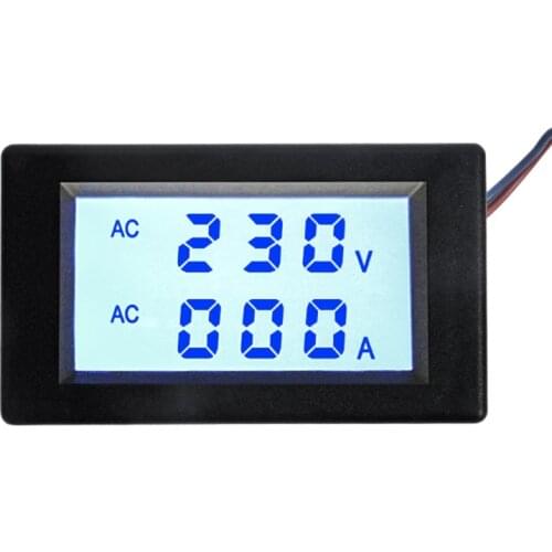 Digital AC 80-500V LCD Voltmeter Ammeter Volt LCD Dual Display Power Panel Meter K0AF