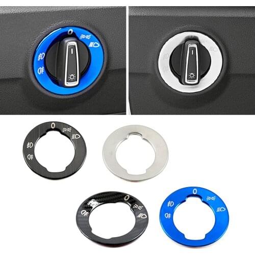 For Skoda Karoq 2017-2021 Auto Headlight Adjustment Control Switch Decorative Sequins Ring Trim Stainless Steel Inner Sticker
