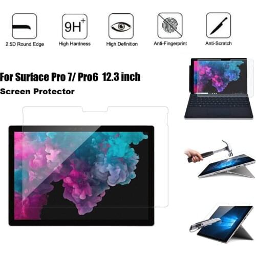 Screen Protector for Surface Pro 7 2019 12.3 inch 9H Tempered Glass Ultra Slim Protector Cover Protection Accessories 19Dec