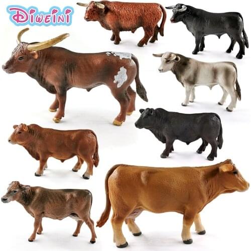 New Cow Cattle Ox Bull Simulation Farm animal model action figure home decor boy girl Gift For Kids Educational toy for children