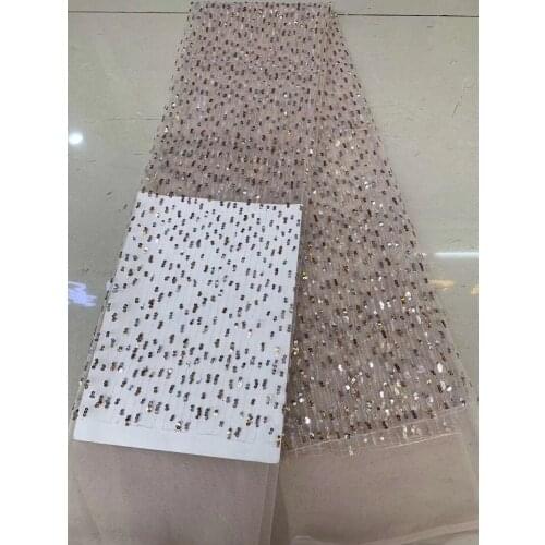 French Lace Fabric With Sequined Nigerian Lace Fabric 2021 High Quality Lace African Tulle Lace Fabric J34881