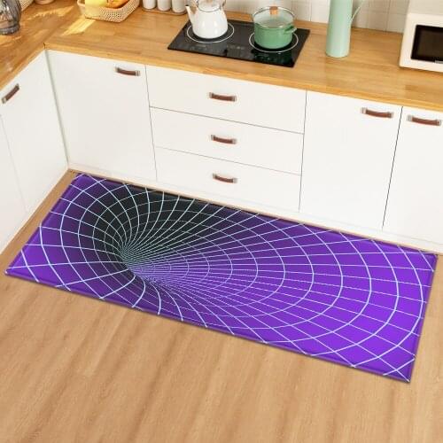 Kitchen Mat Home Doormat Entrance Bedroom Hallway Decorations Floor Carpet Modern 3D Bathroom Long Pattern Anti-Slip Rug Balcony