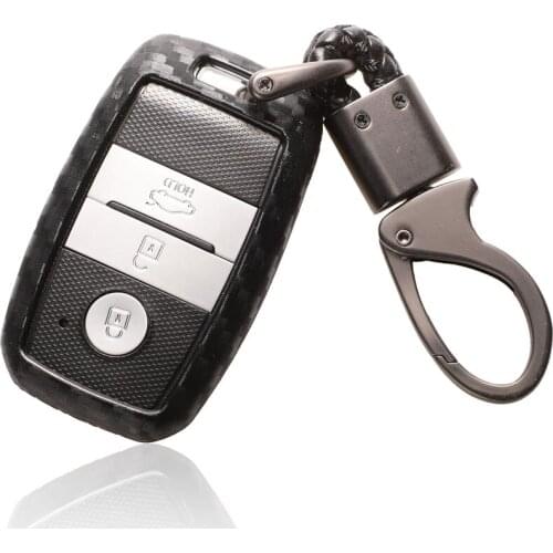 Kutery 10PCS Remote Carbon Silicone Key Case Cover For KIA Sid Rio Soul Sportage Ceed Sorento Cerato K2 K3 K4 Keychain Replace