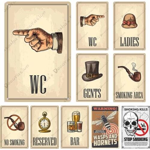 Warning Wall Plate Metal Signs Poster Warning sign Decorative Plate Club Pub Bar Home Wall Metal Plate Industrial Decoration