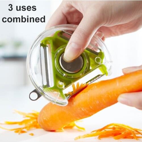 3In1 Multifunctional Vegetable Tool Peeler Portable Stainless Steel Home Fruit Peeler Potato Carrot Grater Kitchen Accessories