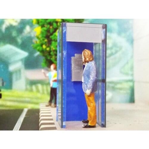 1:64 car model Fujiwara tofu shop model parking lot scene toy public phone booth display accessories for children gifts