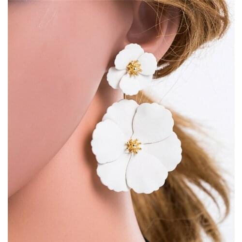 Fashion Big Small Flower Dangle Earrings for Women Top Quality Multi-layer Detachable Earrings Wedding Korean Jewelry Z992