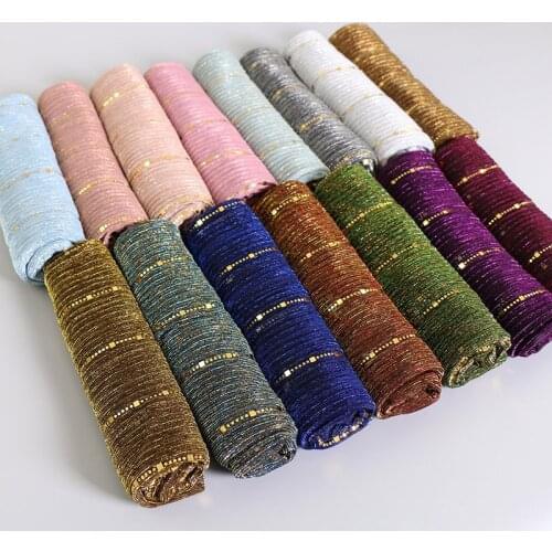 Fashion Muslim Foulard Women Shimmer Scarf Female Glitters Plain Scarves Shawl Pashmina Sequins Long Head Scarf Sequined Hijabs