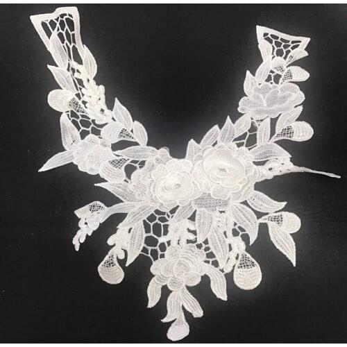 Common size polyester embroidery guipure collar applique,embroidery decoration collar,XLF171228G