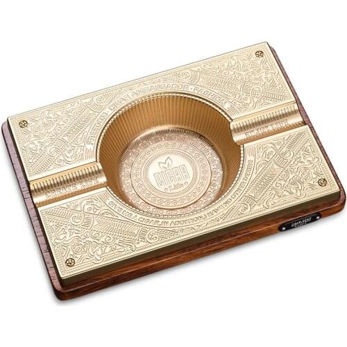 Cigar ashtray Inca solid wood metal large caliber cigar flue household smoke extinguisher