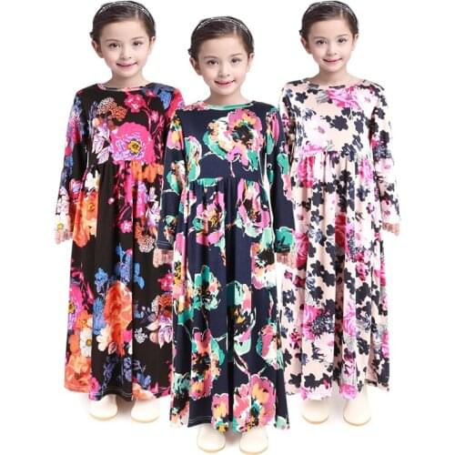 Girl Dresses Cute Toddler Kid Baby Girl Long Sleeve Floral Party Pageant Dress Vestidos Kids Dresses For Christmas Clothing 2-7T