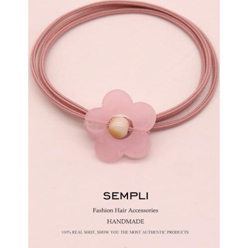 Sempli Pearl Sunflower Elastic Hair Bands Pony o Hair Tie Hair Scrunchie Hair Accessories For Womens Girls