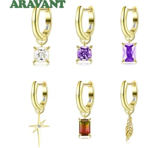 1 Pair Real 925 Silver Drop Earrings For Women Fashion Jewelry