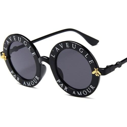 MX.DMY Retro Round Sunglasses English Letters Little Bee Sun Glasses Men Women Brand Glasses Designer Fashion Male Female 79