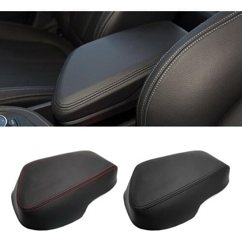 Only LHD version For BMW X1 F48 2016 2017 2018 2019 Microfiber Leather Interior Center Control Armrest Box Cover Protective Trim