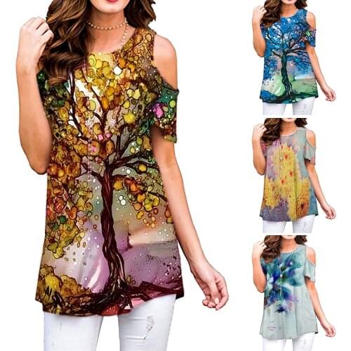 Women Sexy Off Shoulder Summer Fashion Casaul Clothes Tops O-neck Short Sleeve Elegant Shirt Femme Ruffle Blusa Mujer