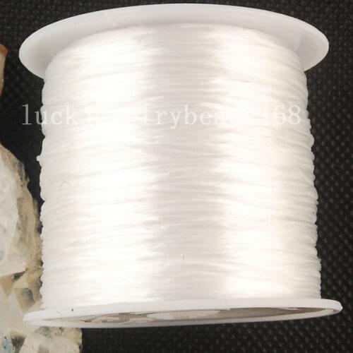 Free Shipping Women 1MM White Crystal Stretch Elastic Beading Cord 100M 1Pcs C3229