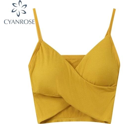 Womens Solid Bodycon Camisole Sleeveless Chest Cross Spliced Sexy Crop Skinny Camis Female Slim Party Club Bar Chic Tanks Tops