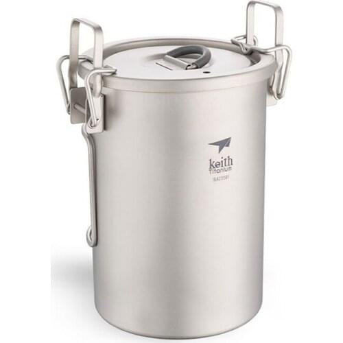 0.9L Outdoor Cooking Pot Ultra-Light Titanium Tableware Portable Cooker Steam Pot Hanging Pot Multifunction Picnic Dinnerwar Set