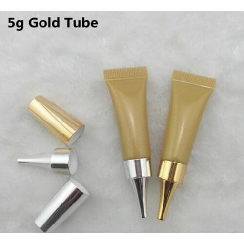 100pcs 5ML Gold Empty Plastic Soft Tube Eye Cream Gel Packaging Tube Container BB Cream Soft Tube Soft Tube Cosmetic Packaging