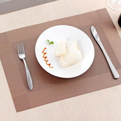 2 pcs Thickened European style PVC Western food insulation rectangular dining tableware cup bowl mat placemat