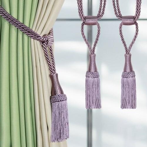 2Pcs/bag Home DIY Bedroom Accessories Curtain Tieback Tassels Hanging Ball Holdback Tie Rope Bandage Decorative Simple Tassel