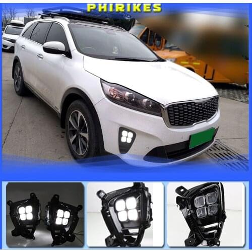 LED Fog Lights Lamp Daytime Running Light for KIA Sorento 2018 2019 2020 Front Bumper prime FogLight 2Pcs DRL Day Light