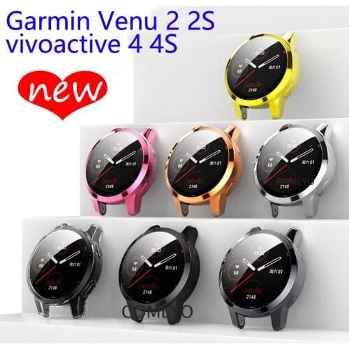 2021 NEW CASE For garmin Venu2 venu 2S CasesTPU Screen Protector Shell Frame For Garmin Vivoactive 4 4S Bumper Vivoactive4 case