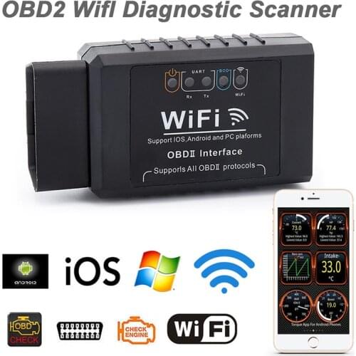 For Android/IOS ELM 327 WIFI OBD2 ScannerELM327 WIFI OBD OBDII Car Auto Diagnostic Tool WI-FI ODB2 OBDII Code Reader