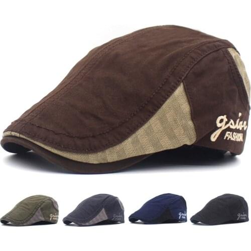Side Letter Beret Mens Hat Cotton Hat Retro Stitching Peaked Cap Outdoor Sun Hat Travel Hat Women Hats