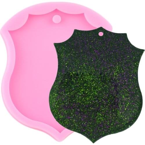 Shiny Glossy Badge Silicone Mold Epoxy Resin Craft Keychain Molds Polymer Clay Pendant Mould DIY Handmade Jewelry Moulds