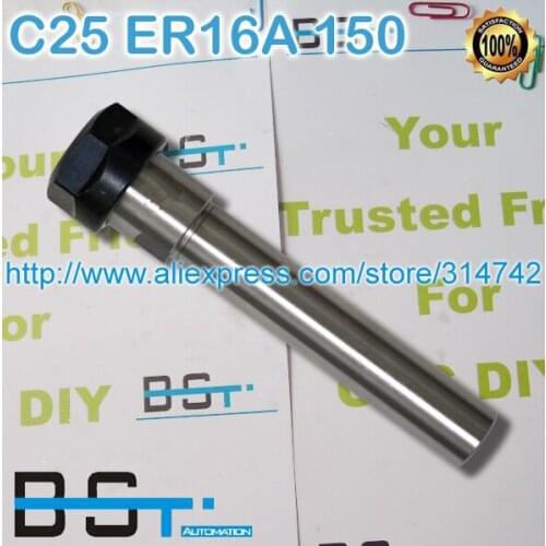 C25 ER16A 150L long dimameter 25mm straight shank ER collet chuck tool holder with ER16A type nut