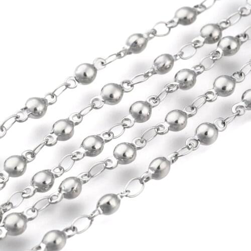 10m 304 Stainless Steel Ball Bead Chains Decorative Chain for Jewelry Making DIY Bracelet Necklace 3.5mm wide Making Jewelry