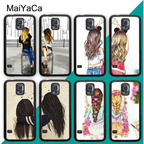 Girls Brunette Blonde Best Friend BFF Case For Samsung A21S A20e A71 A51 A10 A40 A50 A70 Galaxy S20 Plus S10 S9 Note 20 Ultra