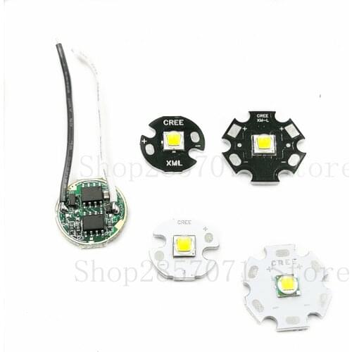 Cree XML XM-L T6 10W LED on 16 20mm Black/ White PCB+ DC3.7V 5 Mode Driver