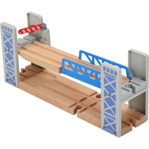 Wooden Train Tracks Railway Toys Set Wooden Double Deck Bridge Wooden Accessories Overpass Model Kids Toys Childrens Gifts