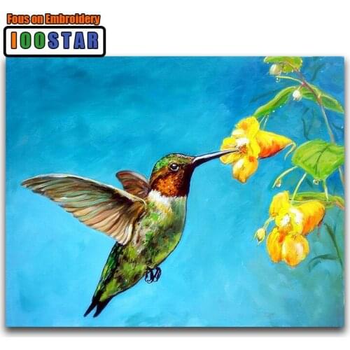 DIY 3D Diamond mosaic animal Full Round Diamond embroidery Cross stitch Hummingbird Full Square Diamond painting flowers