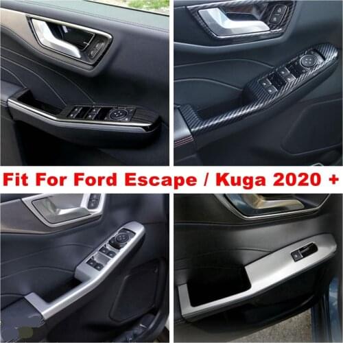 Inner Door Armrest Handle Holder Window Lift Button Switch Control Protection Panel Cover Trim For Ford Escape / Kuga 2020 2021