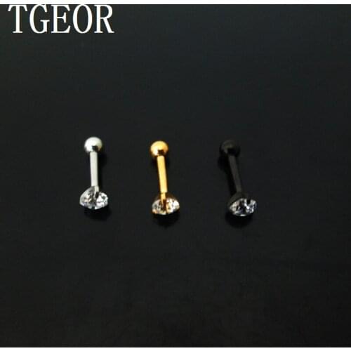 Brand New 1 Pair 4mm Zircon mixed colors claw Zircon tragus piercing earring Gift