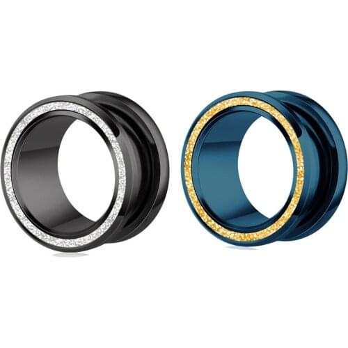 Fanpeijy 2pcs Ear Gauges Stretching Kit Screw Earring Expander Flesh Tunnels Set for Women Men Sexy Body Piercing Jewelry 6-16mm