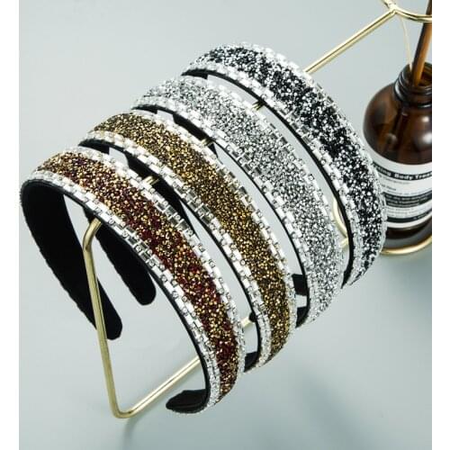 Colorful Rhinestones Headbands For Women Luxury Designer Headband Shiny Padded Diamond Crystal Bow Hoop Hair Bands Accessories