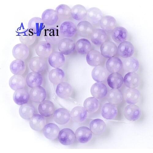 8mm Purple Violet Jades Round Loose Spacer Beads For Jewelry Making DIY Natural Stone Beads Bracelet Necklace Accessories Charms