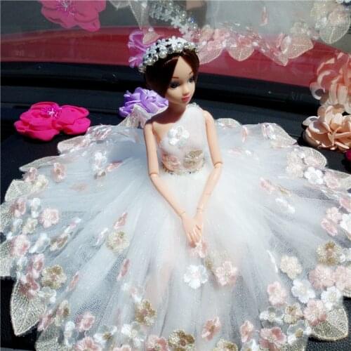 Doll+Dress +shoes/Luxury Lace Big White Bride Wedding Party Gown Fashion Outfit Clothing Accessories For Kurhn Barbi 022006