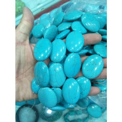 Natural stone Opal Quartz Turquoises Oval loose GEM beads Pendant for diy Jewelry making necklace Accessories