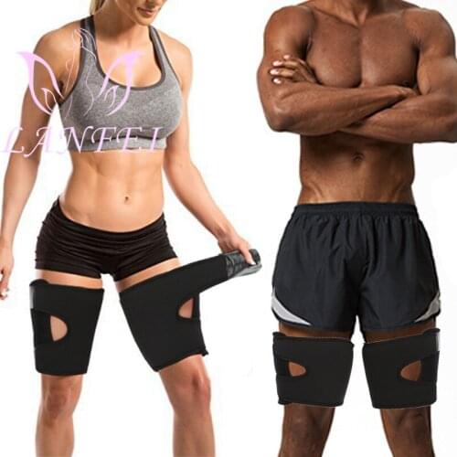 LANFEI Hot Neoprene Thermo Thighs Shaper Slimming Compression Leg Wrap Belt Ultra Sweat Sauna Thigh Trimmer Workout Gym Strap