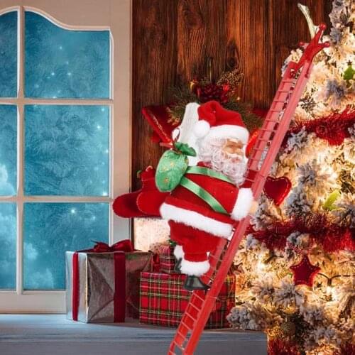 HOT Funny Christmas Electric Santa Claus Climbing Ladder Decor Kid Gift 2020 Christmas Decorations For Home Merry Christmas